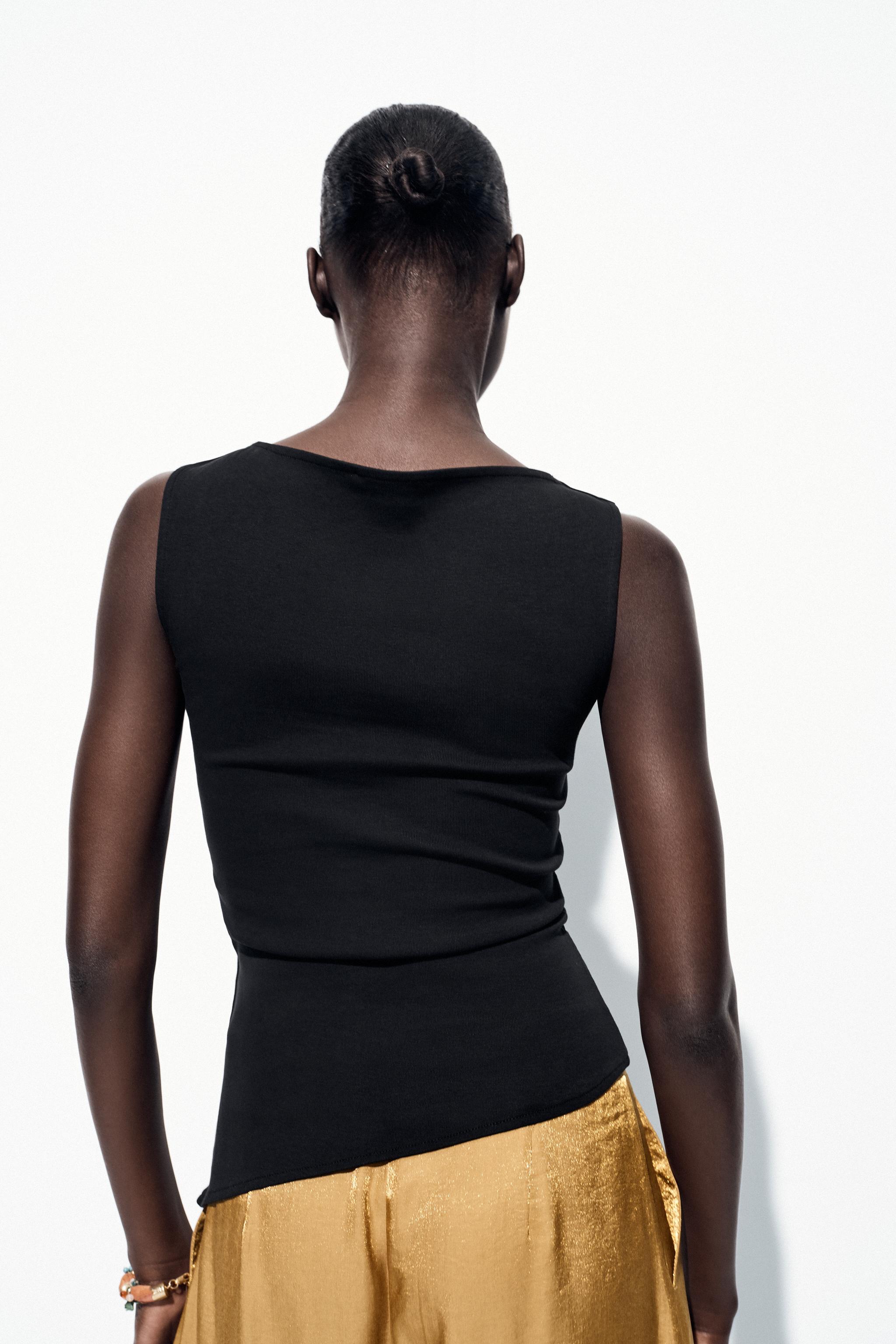 ASYMMETRICAL RUCHED T-SHIRT